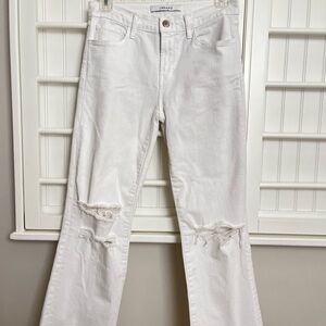 J Brand White Flare Wide Leg Jeans